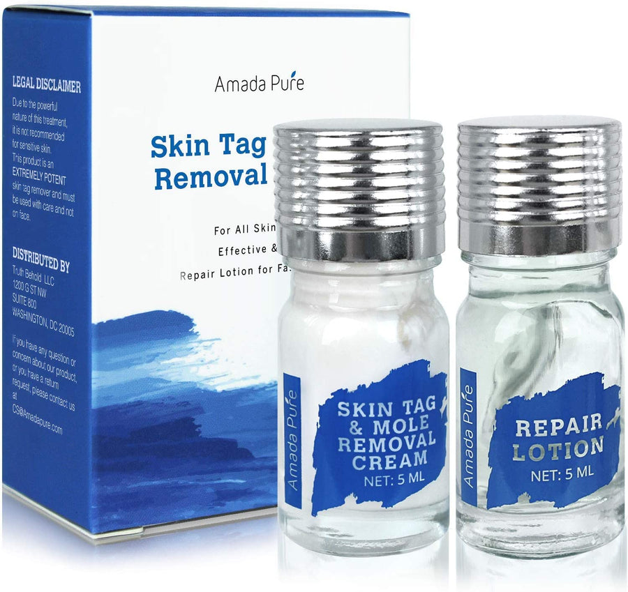 Amada Pure Mole Corrector & Skin Tag Remover and Repair Lotion Set, Remove Moles and Skin Tags